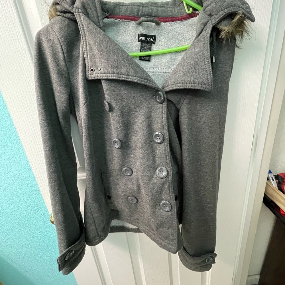 Gray PeakCoat with a furry hood